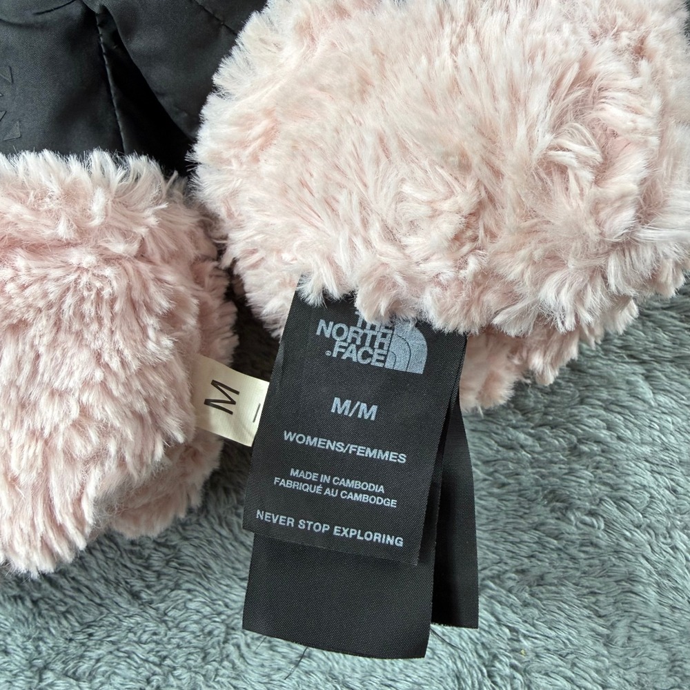 The North Face Womens Black Pink Quilted Faux Fur Lined Thermal Gloves Size M - Picture 7 of 10